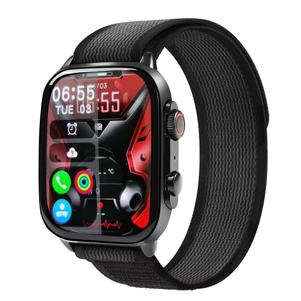 Movanchi Prime Trail Smart Watch MH-75 with AMOLED SCREEN,(Black)
