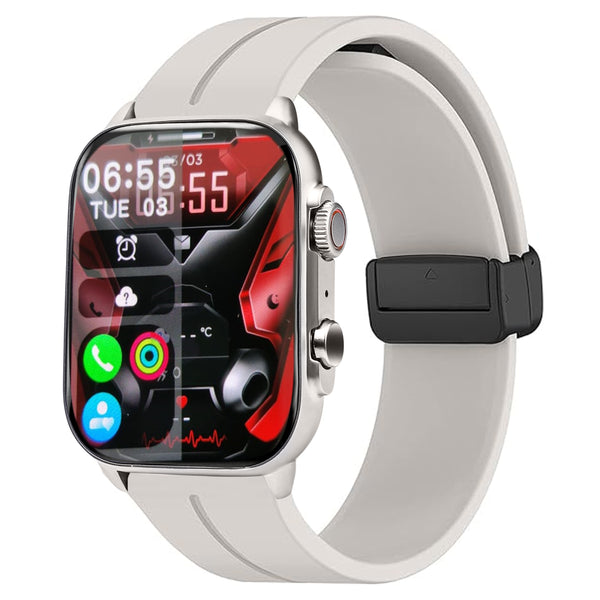 Movanchi Advance Megnet Lock Smart Watch MH-75 with AMOLED SCREEN,(Starlite)