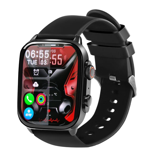 Movanchi Smart Watch MH-75 with AMOLED  SCREEN,(Black)